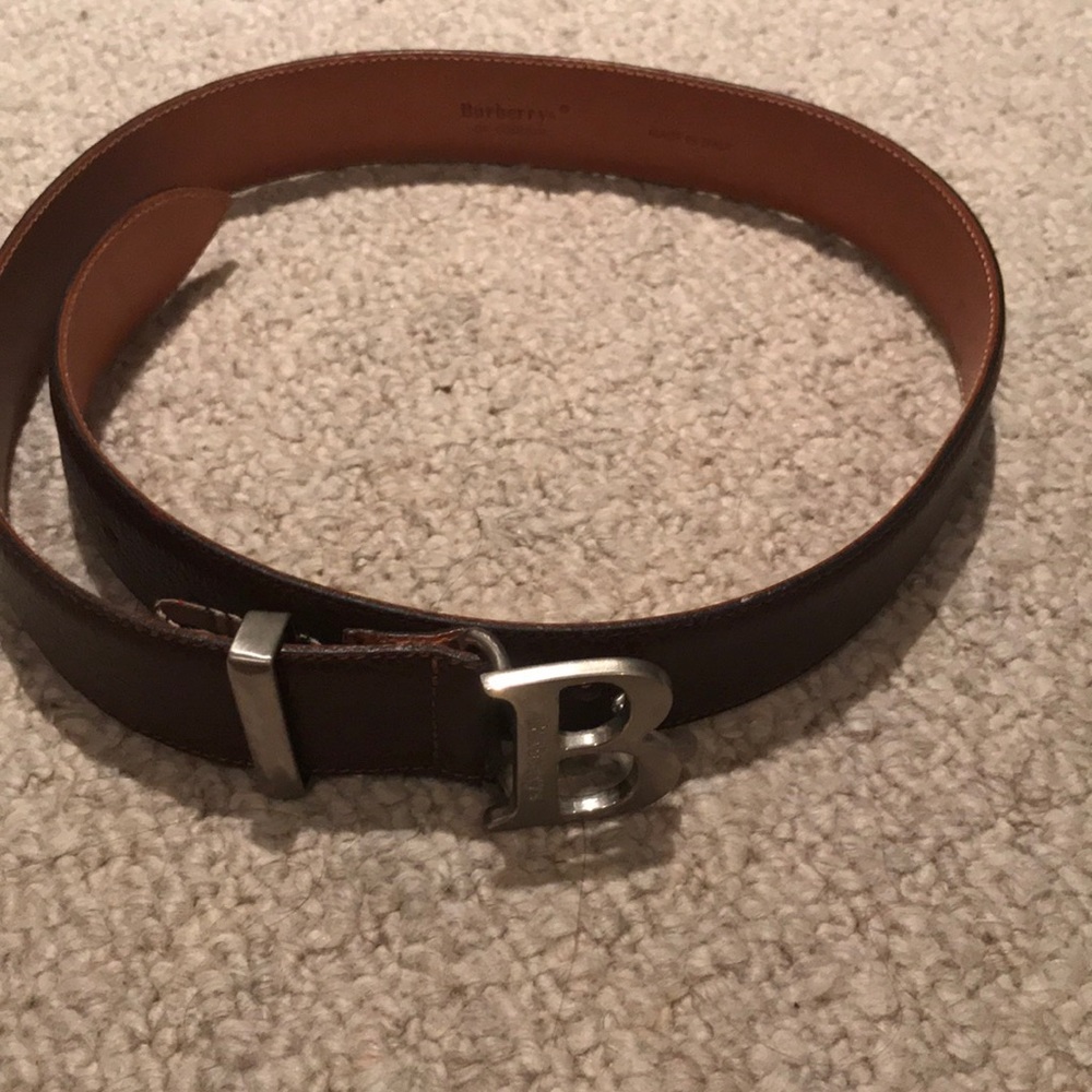 Authentic Burberry Belt - Brown Leather